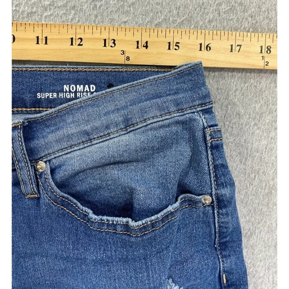 Nicole Miller Blue Jeans Womens Size 12 Nomad Super High Rise Straight Leg